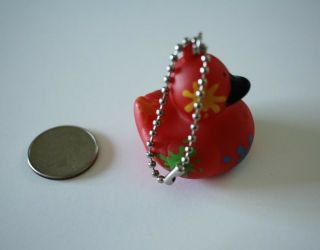 American Heart Association Small Red Splatter Paint Rubber Duck Keychain 20700 2
