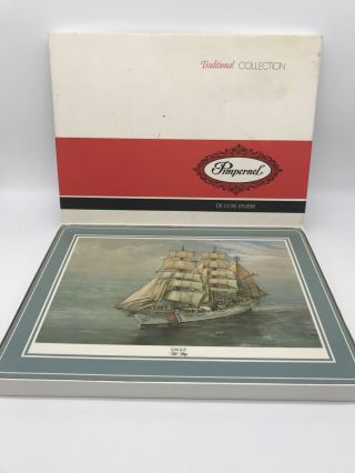 Vintage Pimpernel Deluxe Finish Set Of 4 Traditional Place Mats “tall Ships”