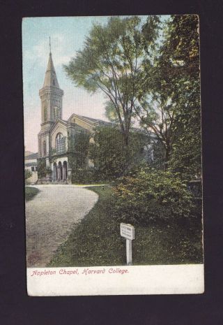 Old Vintage 1910 Postcard Of Appleton Chapel Harvard College Cambridge Ma