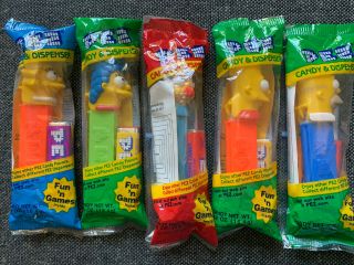 Vintage Pez - The Simpsons Pez Dispensers - Family Of 5 Set,  In Packaging