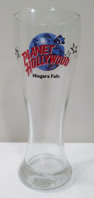 Planet Hollywood Niagara Falls Clear 8.  5 " Tall Pilsner Beer Glass Collectible