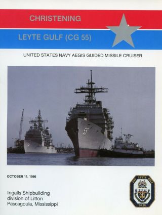 Uss Leyte Gulf Cg 55 Christening Navy Ceremony Program