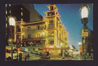 Old Vintage 1975 Postcard Of San Francisco Ca Chinatown At Night