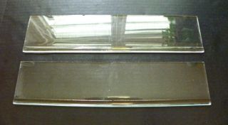 2 Vtg Replacement Glass Shelves Medicine Cabinet Clear Round Edge 15.  25 " 3.  5 "