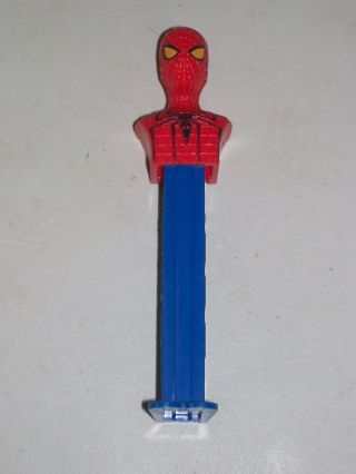 Spider - Man Bust Pez Dispenser Blue Stem With Feet Shape 2012