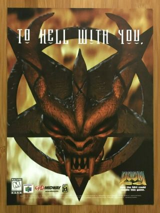 Doom 64 N64 1998 Vintage Print Ad/poster Official Authentic Art Eternal Ps4 Rare
