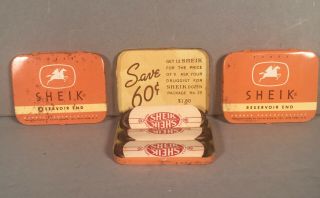 3 Sheik Prophylactic Condom Tins With Contents Ww Ii Era Nr