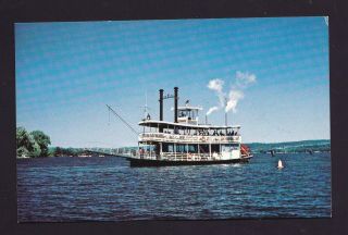 Old Vintage Postcard Of Steamer Chautauqua Belle Steamboat Ship Mayville Ny