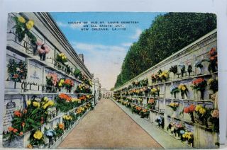 Louisiana La Orleans St Louis Cemetery All Saints Day Vaults Postcard Old Pc