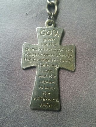 Prayer God Grant Me The Serenity To Accept Religious Cross Keychain Key Ring