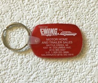 Vintage Keychain George Ewing Motor Home & Trailer Sales Rv Key Fob Kalamazoo Mi
