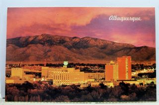 Mexico Nm Albuquerque Sandia Mountains Skyline Postcard Old Vintage Card Pc
