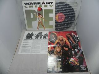 Warrant - Cherry Pie 1990 Rare Korea Lp W/insert,  Poster / No Barcode