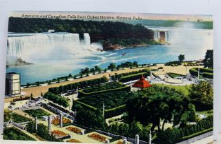 Canada Ontario Niagara Falls American Canadian Oakes Garden Postcard Old Vintage