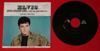 Elvis " Long Legged Girl " 47 - 9115 1967 Very Rare Picture Sleeve & 45 M/m