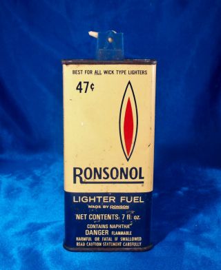 Vintage Ronsonol Lighter Fluid Handy Oiler Oil Can,  Ronson Brand 1950 