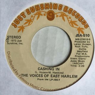 70s Northern Soul 45 Voices Of East Harlem Cashing In Just Sunshine Listen