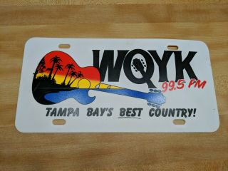 Vintage Guitar Wqyk Radio Station License Plate Tampa Bays Best Country