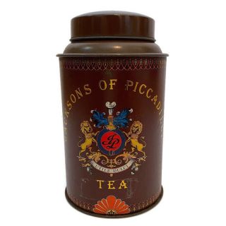 Vintage Brown Jacksons Of Piccadilly Tea Canister Collector Tin Jar Container