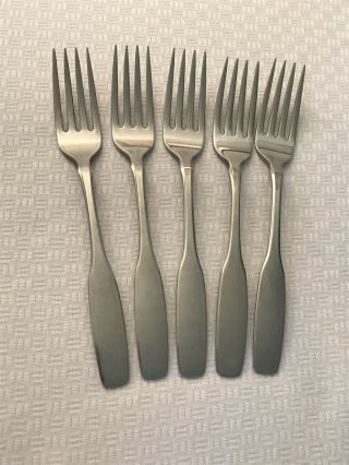Set Of 5 Oneida Community Stainless Flaware “paul Revere” Dinner Forks