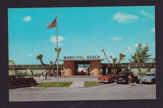 Old Vintage Postcard Of Entrance To St Petersburg Florida Public Beach