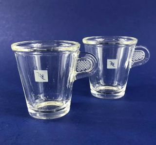 Nespresso Set Of 2 Clear Glass Espresso & Lungo Cups A & P Cahen Design
