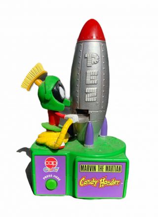1998 Warner Bros.  Marvin The Martian Pez Dispenser Candy Hander Battery Operated