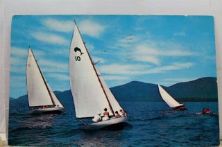 York Ny Lake George Adirondacks Sailing Postcard Old Vintage Card View Post