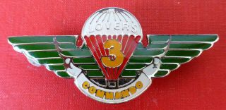 3 Commando Rhodesian Light Infantry Rli Red Commemorative Metal Parachute Wing