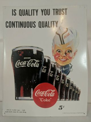 Coca Cola Tin Sign Sprite Boy Is Quality You Trust Continuous Quality1995