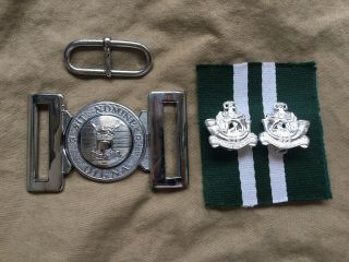 Rhodesian Light Infantry Rli Army Collars & Dress Belt Buckle Set Udi