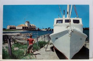 North Carolina Nc Ocracoke Island Coast Guard Station Waterfront Postcard Old Pc