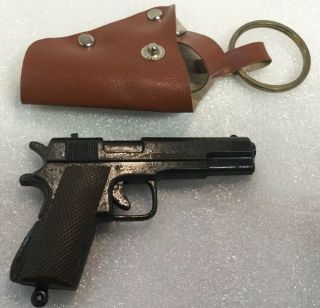 Vintage Cap Gun Keychain 45 Captain Jack In Holster Hong Kong Porte - Clés Fusil