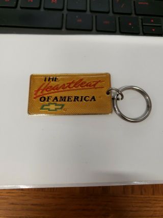 Vintage The Heartbeat Of America Chevrolet Advertising Key Fob