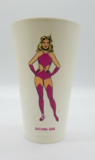 1973 Vintage Dc Comics Saturn Girl 7 - 11 Slurpee Cup Legion Of Superheroes Gga