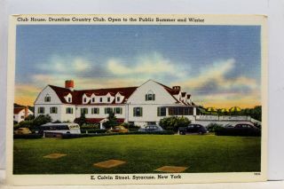 York Ny Syracuse Club House Drumlins Country Club Postcard Old Vintage Card