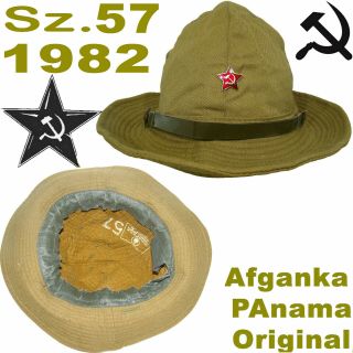 Sz 57 Rare Afganka Panama Soviet Army Soldier Officers Hot Areas 1982