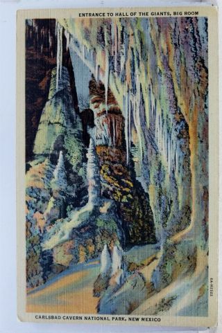 Mexico Nm Carlsbad Cavern National Park Giants Hall Big Room Postcard Old Pc