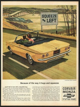 1964 Chevrolet Corvair Monza Spyder Convertible Metal Sign