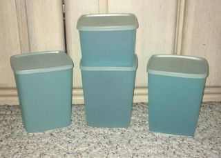 8 Pc Tupperware Square Round Freezer Containers Icy Blue 30 Oz,  48oz 312,  1311
