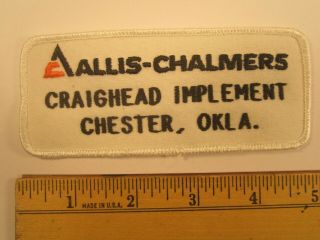 Vintage Hat Cap Patch Allis - Chalmers Craighead Imp Chester Okla [y113a6b]