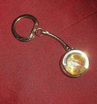 Vintage Canadian Whiskey Keychain Charm: Nickel Dime Coin Holder Spring Loaded