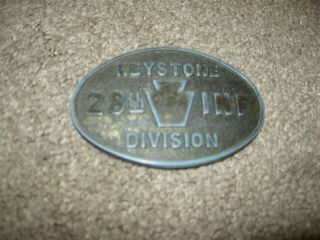Belt Buckle Keystone Division 28th Inf Limited Edition For Enlistment Pa