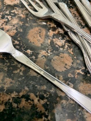 12 pc set Oneida Community Cantata stainless flatware cocktail forks Satin 3