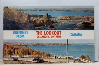 Canada Ontario Callander Lookout Postcard Old Vintage Card View Standard Post Pc