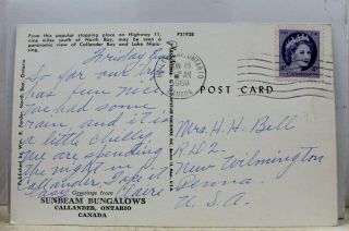 Canada Ontario Callander Lookout Postcard Old Vintage Card View Standard Post PC 2