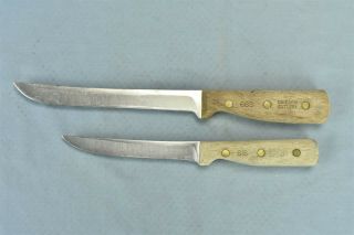 Vintage Set Of 2 Chicago Cutlery Knives 61s Boning 66s Carving Kitchen 00365
