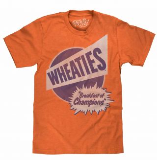 Wheaties Breakfast Of Champions Vintage Retro 80s 90s Orange T - Shirt Tee