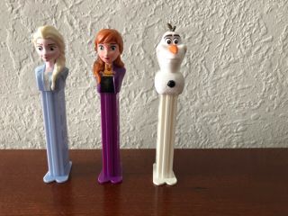 Pez Disney Frozen 2 Dispensers.  Set Of 3.  Loose.
