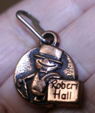 Vintage Robert Hall Clothes Retailer Advertising Charm Key Chain Fob Royce Ny